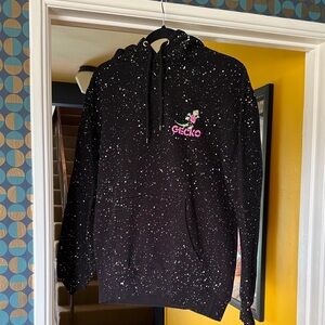 Gecko Splatter Black Hoodie with Splatter size Medium
